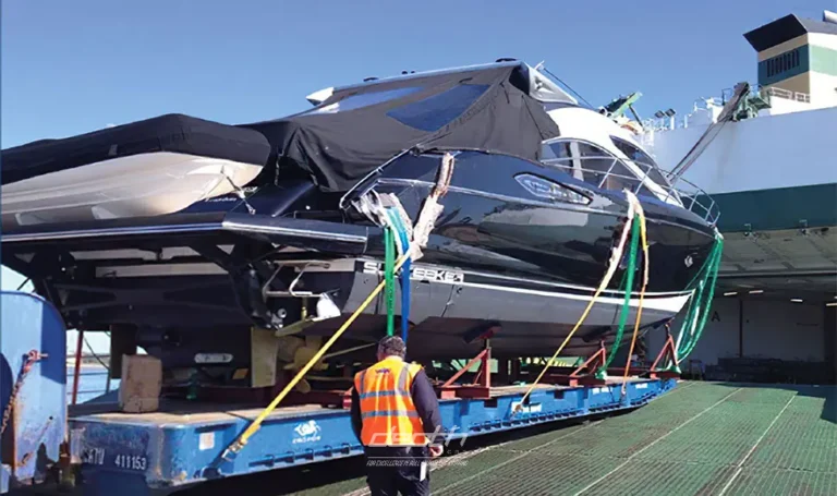 Loading Yacht on RoRo Vessel Using MAFI Trailer